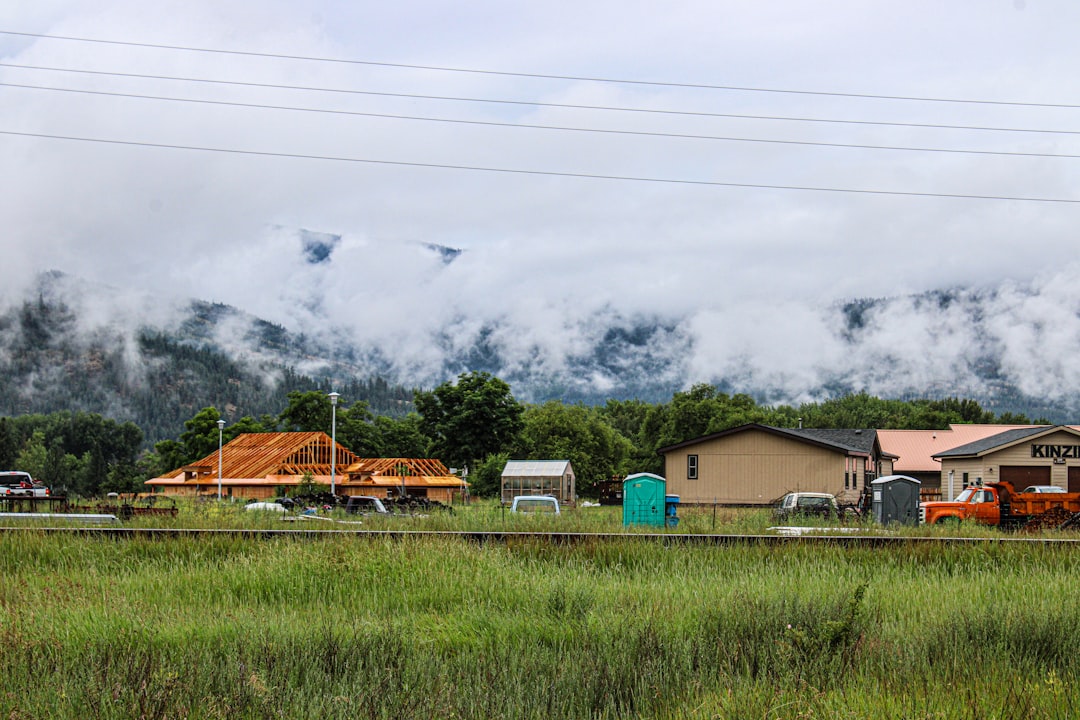 Homes along a residential road in Lockwood, Montana